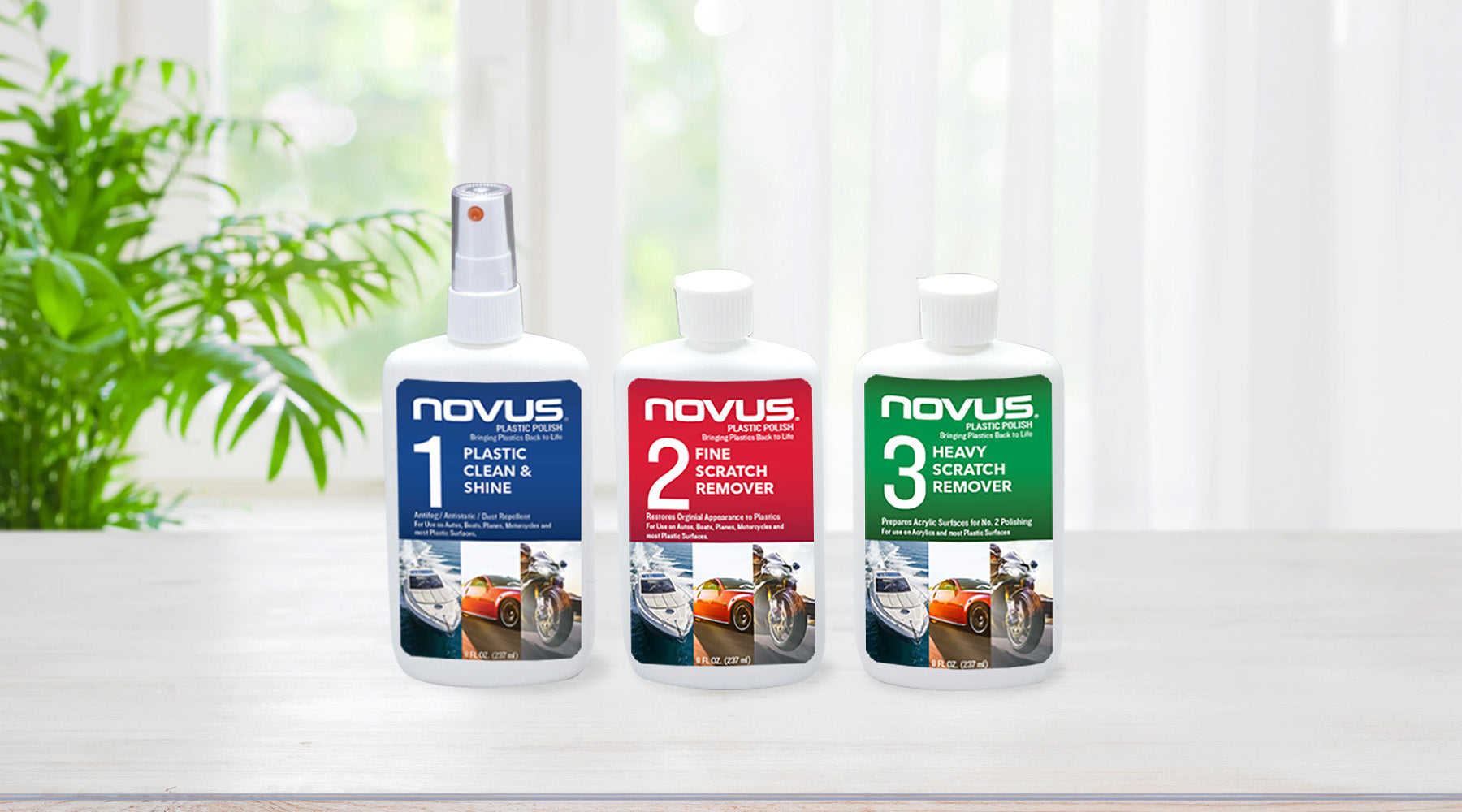NOV001-2 Novus Plastic Polish - Plastic Clean & Shine 2oz Bottle