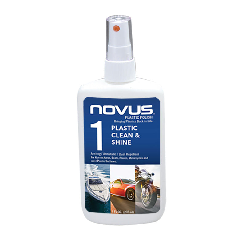 3 Novus Plastic Clean & Shine Polish Cleaner 8 Oz. Bottles + 10 Cloths Set  DEAL