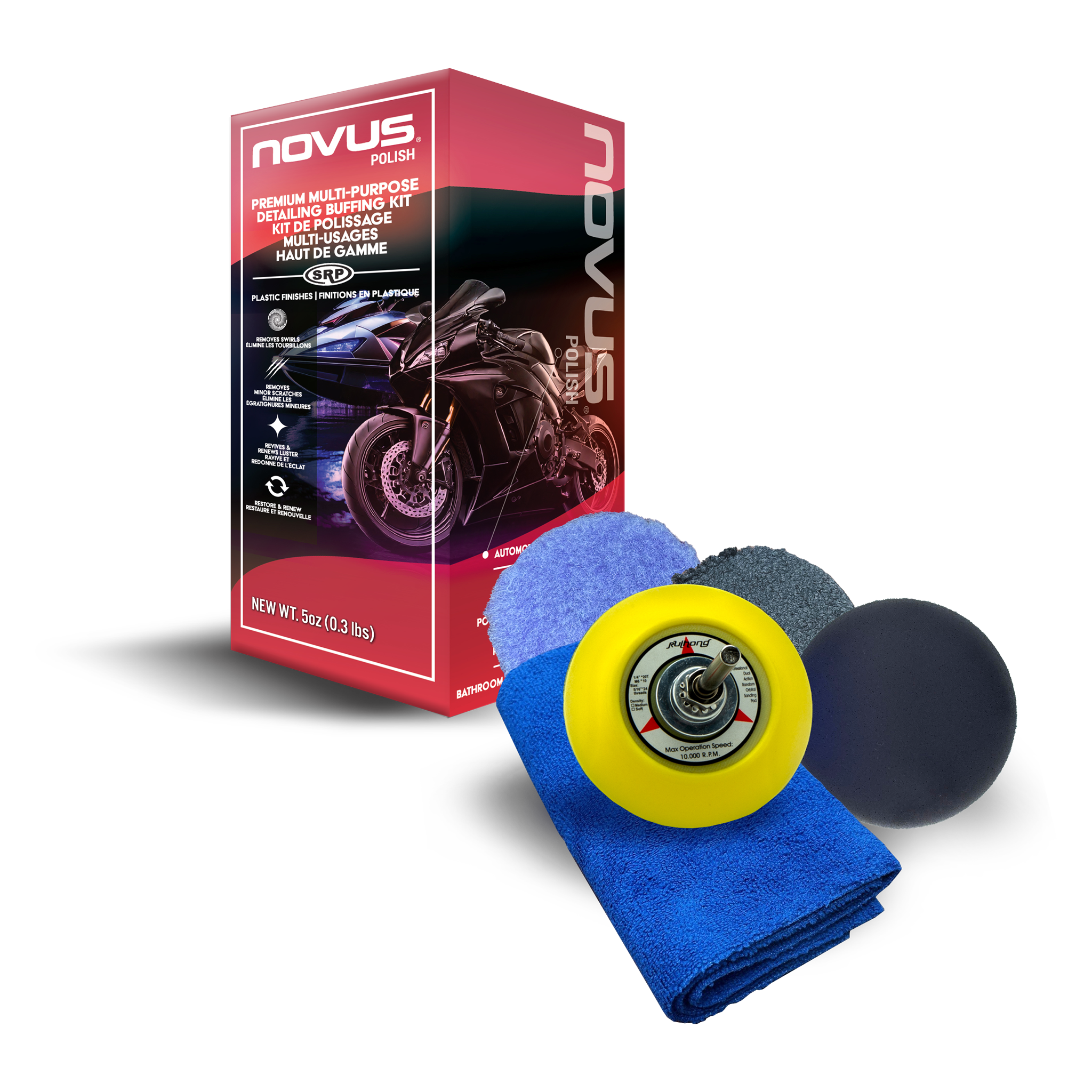 Novus Polish Premium Multi-Purpose Detailing Buffing Kit (FR/EN)