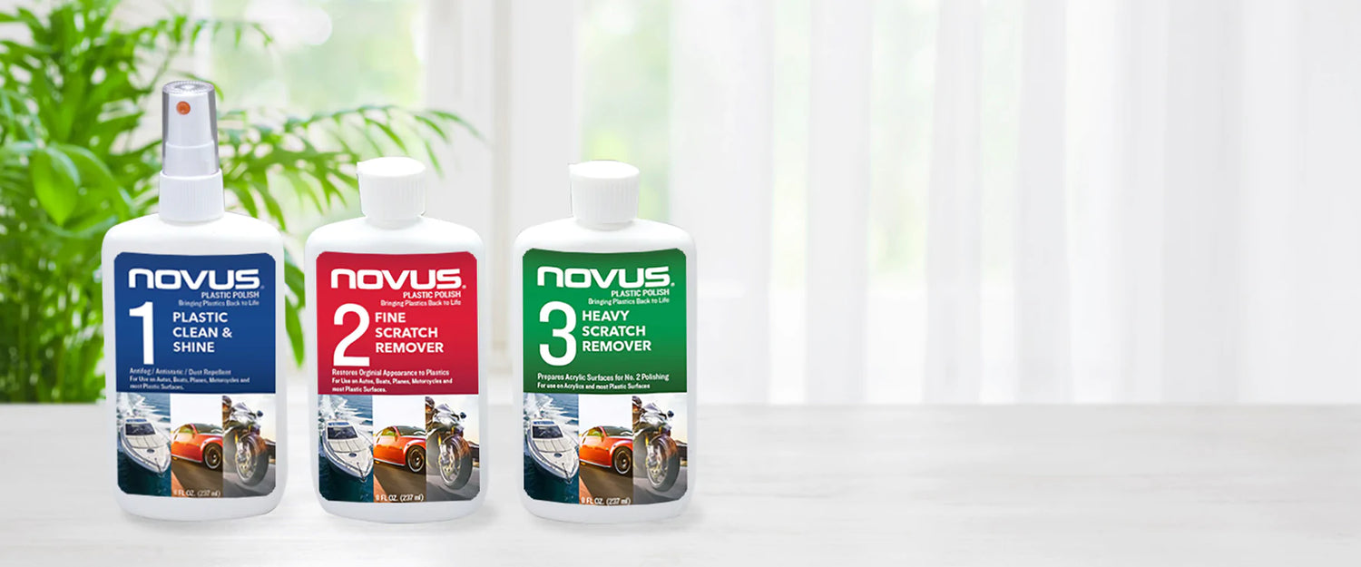 Novus Plastic Polish #1 Clean & Shine, 8-oz. Bottle, 7345