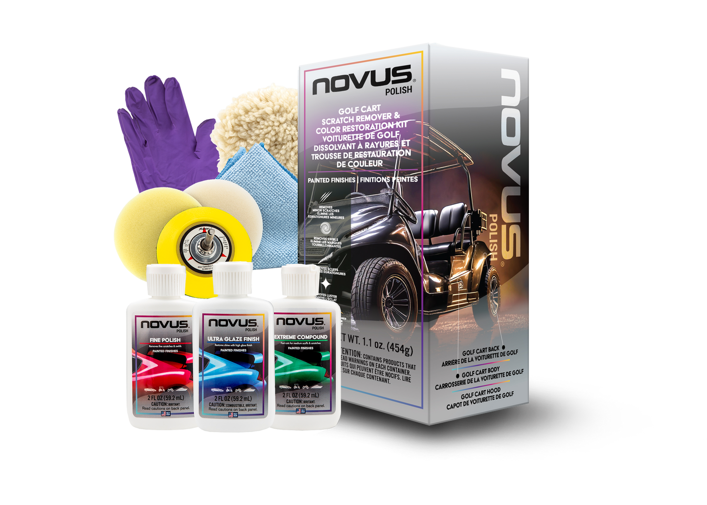 Novus Polish Scratch Remover & Color Restoration Kit - Painted Surfaces (FR/EN)