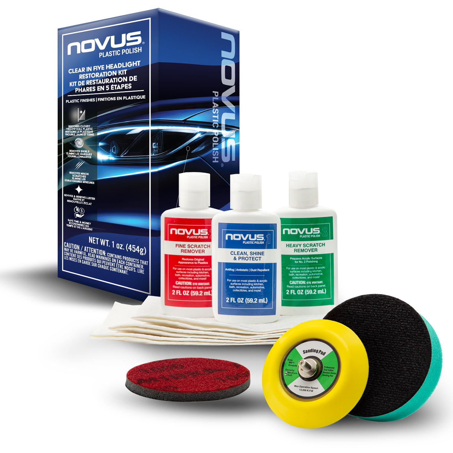 Novus Polish Clear In Five Headlight Restoration Kit (FR/EN)