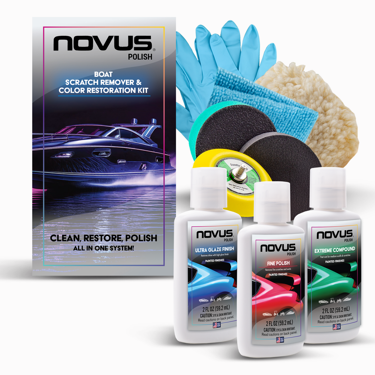 NOVUS Polish Boat Kit for Gel Coat Painted Surfaces