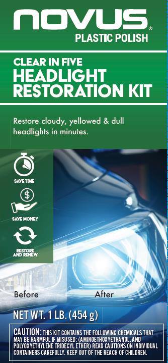 NOVUS Plastic Polish Clear In Five Headlight Restoration Kit novus-plastic-polish-clear-in-five-headlight-restoration-kit